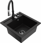 Plautuvė su virtuviniu mai&scaron;ytuvu Mexen Vito, granitas, 49 cm x 52 cm x 21 cm, juoda sp.