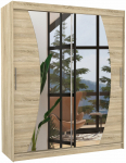 Spinta ADRK Dolores, sonoma ąžuolo sp., 58 cm x 182 cm x 215 cm, su veidrodžiu