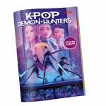 Trafaretų ir lipdukų albumas, su lipdukais K-Pop Demon Hunters, įvairių spalvų