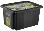 Daiktadėžė su dangčiu, daiktų saugojimo Keeeper Karolina Minions Mosaic, 15 l, juoda sp., 38 x 29.5 x 20.5 cm