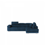 Kampinė sofa Anton Kronos 09, tamsiai mėlyna sp., de&scaron;ininė, 202 x 275 cm x 90 cm