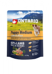 Sausas &scaron;unų maistas Ontario Puppy Medium, ėriena/ryžiai, 0.75 kg