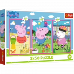 Dėlionė 3in1 Trefl Peppa Pig The Power Of Friendship, 27.5 cm x 18 cm, 150 vnt., įvairių spalvų