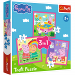 Dėlionė 3in1 Trefl Peppa Pig 34873, 19.5 cm x 20 cm, 106 vnt., įvairių spalvų