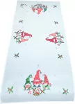 Kalėdinis stalo takelis stačiakampė Gnomes, balta sp./raudona sp./žalia sp., 60 x 120 cm