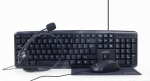 Laidinis klaviatūros ir pelės komplektas Gembird KBS-UO4-01, EN, juoda sp.