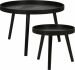 Kavos staliukų komplektas Home Styling Collection 94778, juoda sp., 38 - 60 cm x 60 cm x 34 - 38 cm, 2 vnt.