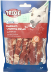 Skanėstas &scaron;unims Trixie Denta Fun Chewing Rolls, jautiena/žuvis, 0.07 kg, 6 vnt.