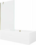 Vonia su sienele, įmontuojama Mexen Cube, 180 cm x 80 cm x 39 cm, stačiakampis, skaidri/aukso