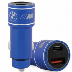 Automobilinis įkroviklis BMW BMCCMUSBCB, USB Type C/USB Type A, mėlyna sp., 20 W