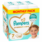 Sauskelnės Pampers Premium Care, 7 dydis, 15 kg, 120 vnt.