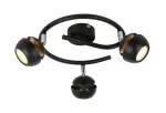 &Scaron;viestuvas lubų Candellux Lighting Boni 98-66596, GU10, 3000 &deg;K, 3 x 3 W, juoda sp. / juoda sp.