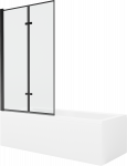Vonia su sienele, laisvai pastatoma Mexen Cubik Black Frame, 170 cm x 70 cm x 40 cm, stačiakampis, balta sp./juoda sp.