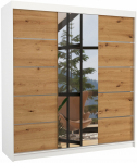 Spinta ADRK Bergen, balta sp./artisan oak, 58 cm x 200 cm x 215 cm, su veidrodžiu