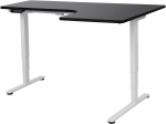 Kampinis ra&scaron;omasis stalas, de&scaron;inės pusės reguliuojamo auk&scaron;čio Beliani Destines, 160 cm x 109 cm, 60 - 125 cm, balta sp./juoda sp.