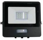 Prožektorius su judesio davikliu, tvirtinamas prie lubų arba sienos V-TAC Floodlight, 10 W, 735 lm, 6500 &deg;K, IP65, juoda sp.