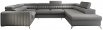 Kampinė sofa Louis Flores 5, tamsiai pilka sp., de&scaron;ininė, 202 x 347 cm x 92 cm