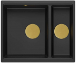 Virtuvinė plautuvė Quadron Logan 150, granitas, 56 cm x 46 cm x 22 cm, aukso sp./juoda sp.
