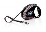 Automatinis pavadėlis Flexi Glam 3588, juoda sp./rožinė sp., S