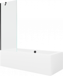 Vonia su sienele, laisvai pastatoma Mexen Cube, 170 cm x 80 cm x 39 cm, stačiakampis, skaidri/balta