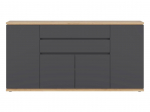 Komoda Yamael, ąžuolo sp./grafito sp., 93 cm x 184 cm x 42 cm