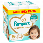 Sauskelnės Pampers Premium Care, 5 dydis, 11 - 16 kg, 160 vnt.