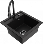 Plautuvė su virtuviniu mai&scaron;ytuvu Mexen Vito, granitas, 52 cm x 49 cm x 21 cm, juoda sp./grafito sp.