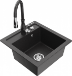 Plautuvė su virtuviniu mai&scaron;ytuvu Mexen Vito, derva/granitas, 49 cm x 52 cm x 21 cm, granito sp.