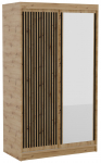 Spinta ADRK Delia, juoda sp./artisan oak, 60 cm x 120 cm x 205 cm, su veidrodžiu