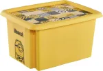 Daiktadėžė su dangčiu, daiktų saugojimo Keeeper Karolina Minions Mosaic, 15 l, geltona sp., 38 x 29.5 x 20.5 cm