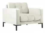 Krėslas Micadoni Home Mamaia Velvet, juoda sp./kreminė sp., 87 cm x 92 cm x 78 cm