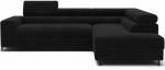 Kampinė sofa - lova Colesio, juoda sp., de&scaron;ininė, 200 x 274 cm x 93 cm