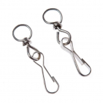 Karabinai Haushalt DIN4293, 2DD, nikeliuota, metalas, &Oslash; 2.5 cm, 2 vnt.