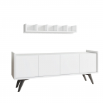 TV staliukas Kalune Design Siena, balta sp., 76 cm x 150 cm x 40 cm