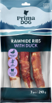 Skanėstas &scaron;unims Prima Dog Rawhide Rib, antiena, 0.21 kg, 3 vnt.