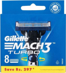 Skutimosi peiliukai Gillette Mach3 Turbo, 8 vnt.