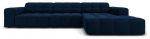 Kampinė sofa Micadoni Home Jennifer Velvet, tamsiai mėlyna sp., de&scaron;ininė, 284 x 166 cm x 70 cm