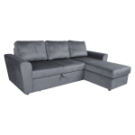 Kampinė sofa - lova Home4you Ingmar, mėlyna sp./pilka sp., 242 x 168 cm x 92 cm