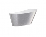 Vonia, laisvai pastatoma Besco Melody Glam, 150 cm x 80 cm x 72 cm, ovalas, sidabro sp.