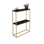 Konsolinis staliukas ADRK Mason, aukso sp./juoda sp., 20 cm x 60 cm x 80 cm
