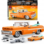 Konstruktorius, automobilis Mattel Hot Wheels Elite Series Custom 62 Chevy Pickup, 858 vnt., oranžinė sp.