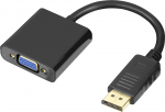Adapteris Deltaco DP-VGA7-K, VGA/DisplayPort, juoda sp.