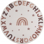 Kilimas vidaus Ayyildiz Coco Alphabet, oranžinė sp./rusva sp., 160 cm x 160 cm