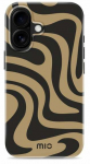 Telefono dėklas Mio Swirl, Apple iPhone 16, ruda sp./juoda sp.