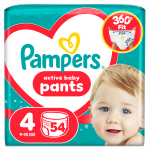Sauskelnės-kelnaitės Pampers Active Baby, 4 dydis, 9 - 15 kg, 54 vnt.