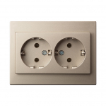 Dvivietis ki&scaron;tukinis lizdas Liregus Epsilon IKL16-405 E/CH, su įžeminimu, &scaron;ampano sp.