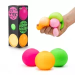 Sensorinis kamuoliukas, squishy Tobar Neon Diddy Ball, įvairių spalvų, 3 vnt.