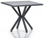 Lauko stalas Kalune Design Samara 1, juoda sp./pilka sp., 94 cm x 94 cm x 78 cm