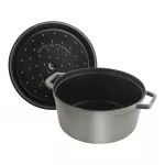 Emaliuotas ketaus puodas Staub La Cocotte 40509-312-0, &Oslash;26 cm, 5.25 l, pilka sp.