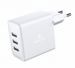 Telefono įkroviklis Swissten Smart IC Travel Charger, 3 x USB, balta sp., 15 W